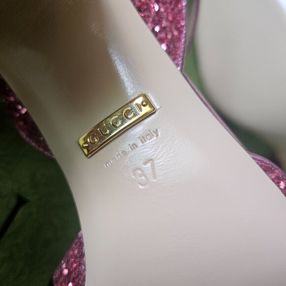Gucci Horsebit Glittered Sandals - Pink size 37 - Picture 7 of 13